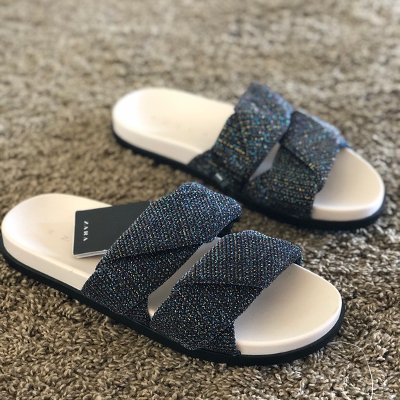 Zara Shoes - NWT Zara shiny slides